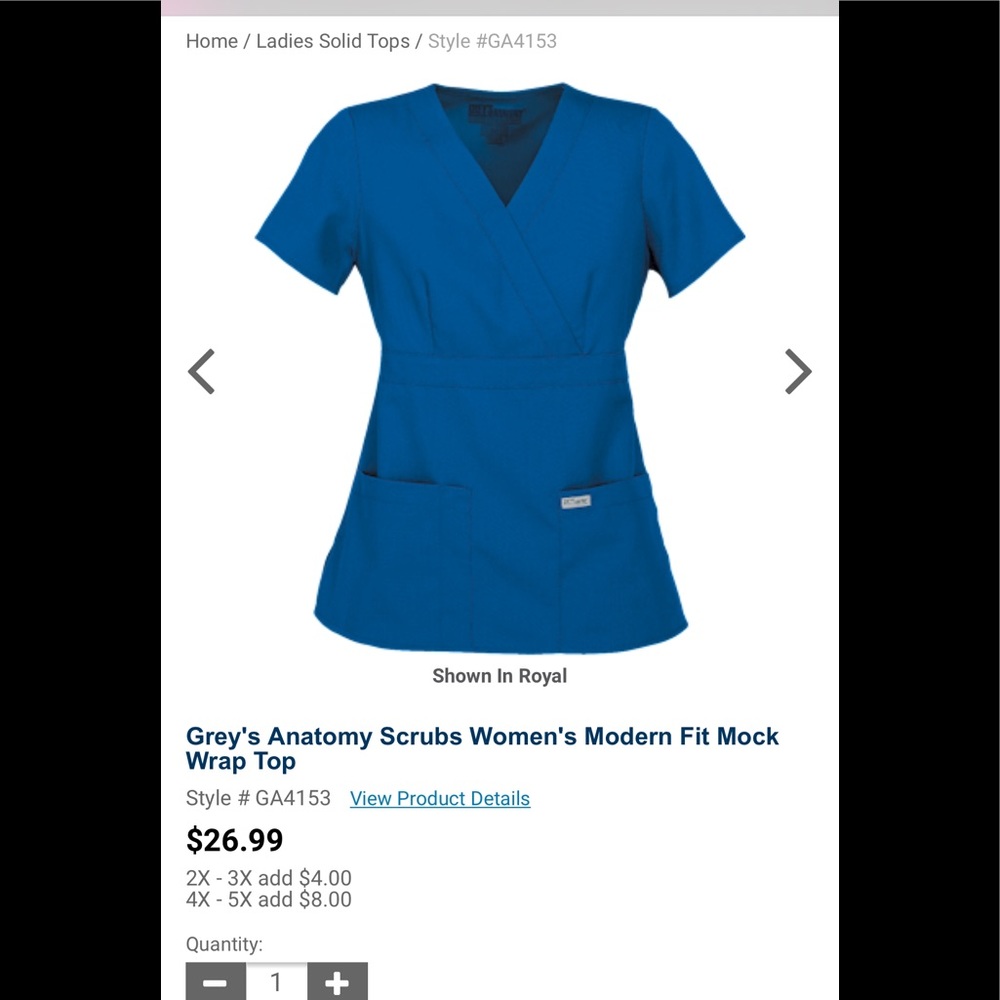 Grey’s Anatomy size small scrub top